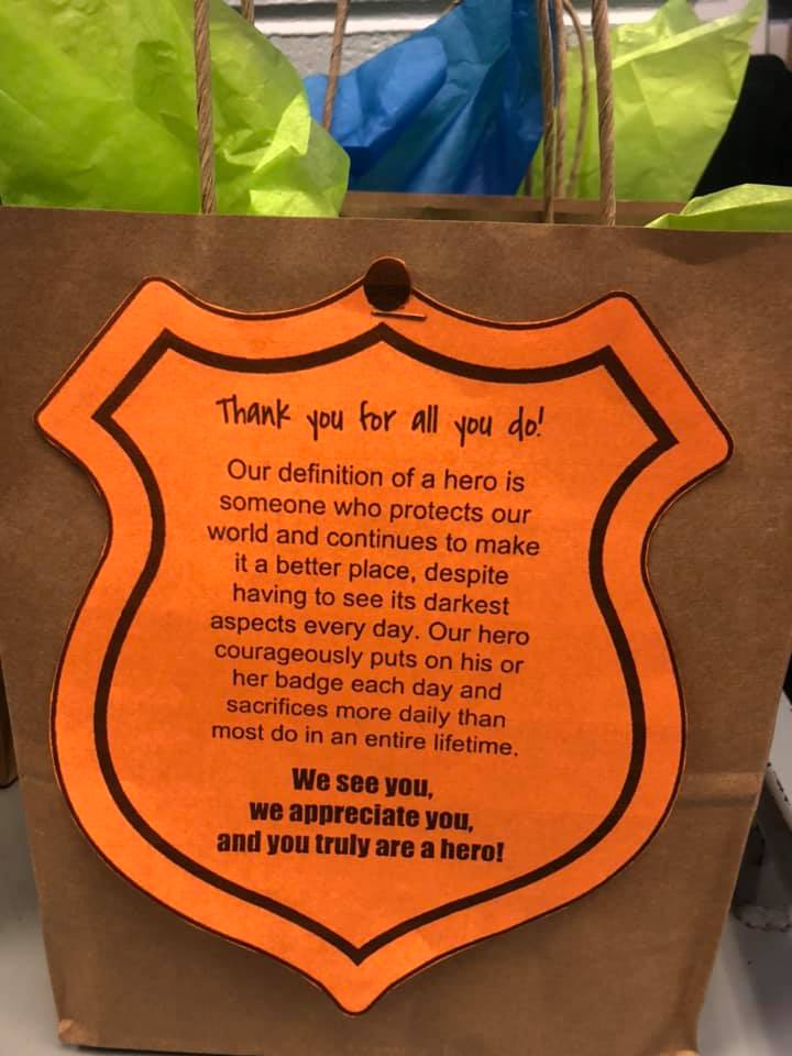 Gift bag with a wonderful thank you note